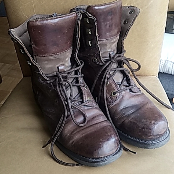 Harley Davidson Motorcycle Vintage Distressed Brown Leather Boots 11 - Picture 4 of 14